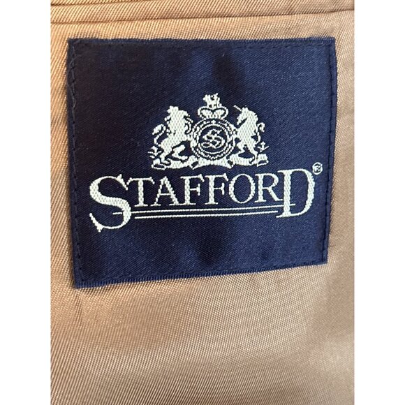 Stafford Mens Camel Blazer Size 43R Wool Jacket - Picture 5 of 11